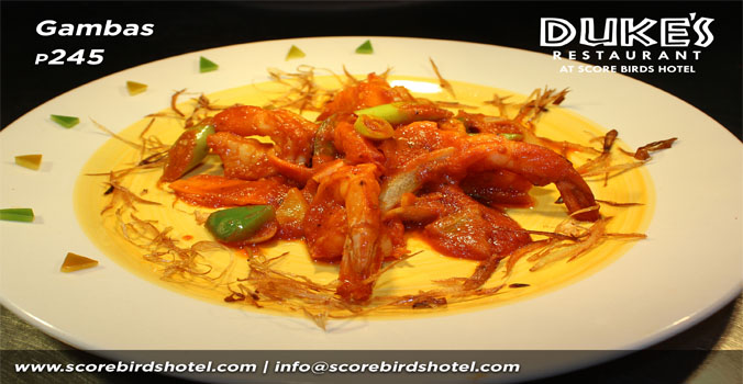 Signature dish at Duke's Restaurant, Scorebirds Hotel — Angeles City dining